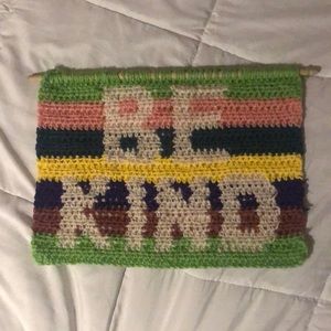 “be kind” crochet tapestry